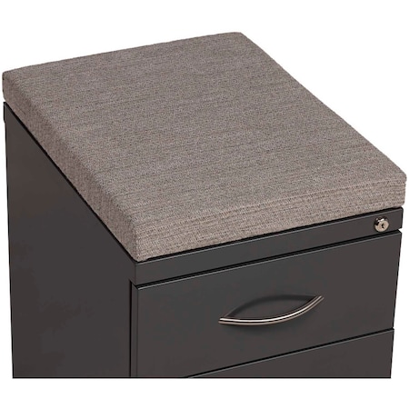 Interion By Global Industrial Interion 2 Drawer Box/File Pedestal, Charcoal with Gray Cushion Top 695610